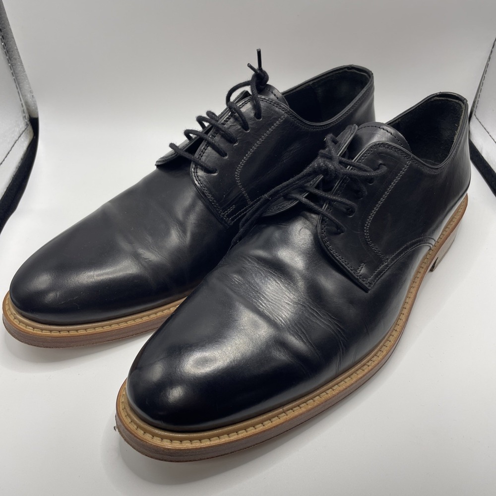 Crosby Square Stevens Men's Black Leather Derby Oxford Shoes Size 11.5 Dressy